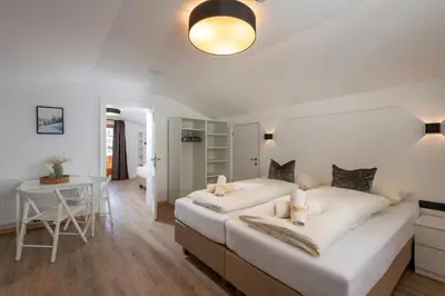 Ein Bett oder Betten in einem Zimmer der Unterkunft Chalet Andreashof