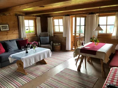 Ein Sitzbereich in der Unterkunft Apartment Acker