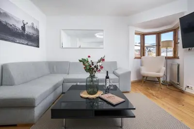 Ein Sitzbereich in der Unterkunft Appartement Bergtraum