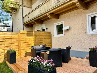 Ein Garten an der Unterkunft Appartement Bergtraum