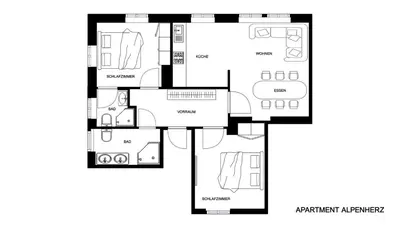 Grundriss der Unterkunft Appartement Alpenzauber