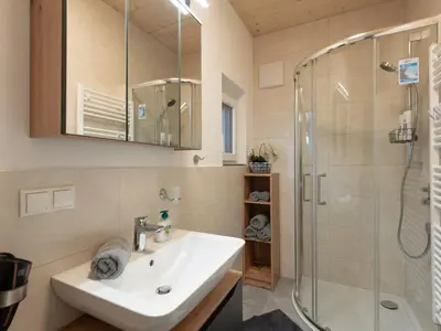 Ein Badezimmer in der Unterkunft Almblick