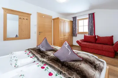 Ein Bett oder Betten in einem Zimmer der Unterkunft Ferienwohnung Panoramablick