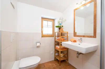 Ein Badezimmer in der Unterkunft Ferienwohnung Panoramablick