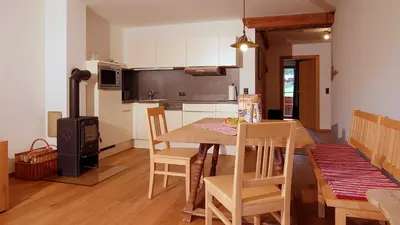 Küche/Küchenzeile in der Unterkunft Appartements Innerthal