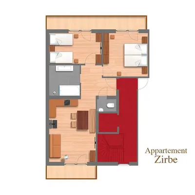Grundriss der Unterkunft Appartements Innerthal