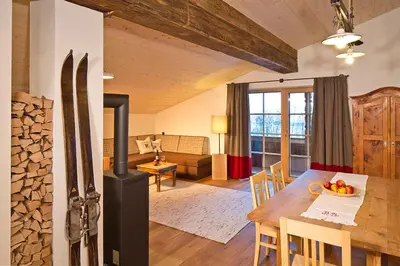 Ein Sitzbereich in der Unterkunft Appartements Innerthal
