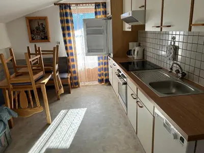 Küche/Küchenzeile in der Unterkunft Appartement Lemberger - Biohof Stallfeld