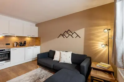Küche/Küchenzeile in der Unterkunft Aufi Gehts by Apartment Managers