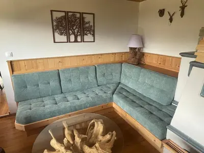 Ein Sitzbereich in der Unterkunft Buena Vista Mountain Lodge