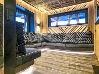 Ein Sitzbereich in der Unterkunft Chalet das rocking home by Interhome