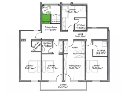 Grundriss der Unterkunft Ferienwohnung Berta