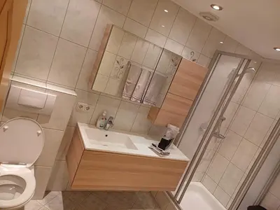 Ein Badezimmer in der Unterkunft Mühlreithof