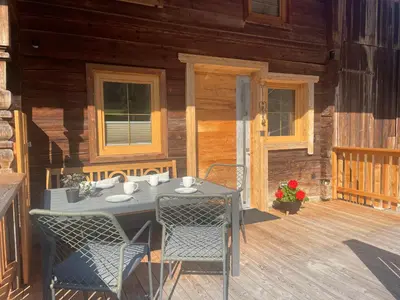 Ein Balkon oder eine Terrasse in der Unterkunft Ferienwohnung im Grünen