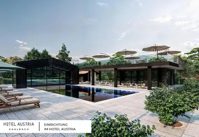 Der Swimmingpool an oder in der Nähe von Villa Austria Saalbach