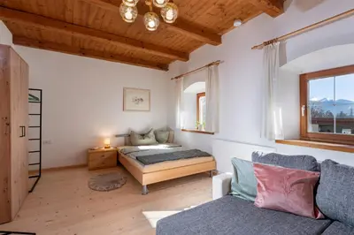 Ein Bett oder Betten in einem Zimmer der Unterkunft Jagerhof am Sonnenplateau