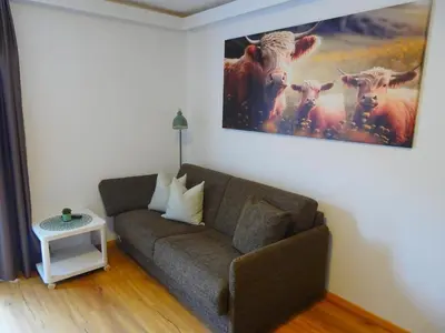Ein Sitzbereich in der Unterkunft Haus Enzian