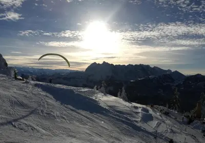 Ein allgemeiner Bergblick oder ein Berglick von der Ferienwohnung aus