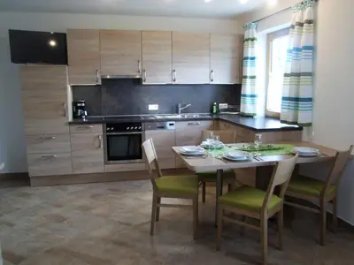Küche/Küchenzeile in der Unterkunft Ferienwohnung Lehenhof