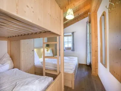 Ein Bett oder Betten in einem Zimmer der Unterkunft Chalet in Wald near Zillertal Ski Arena