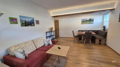 Ein Sitzbereich in der Unterkunft Appartement Kaufmann
