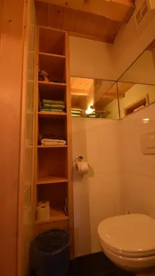 Ein Badezimmer in der Unterkunft Tiroler Bauernhaus mit Panoramablick
