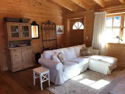 Ein Sitzbereich in der Unterkunft The Lodge