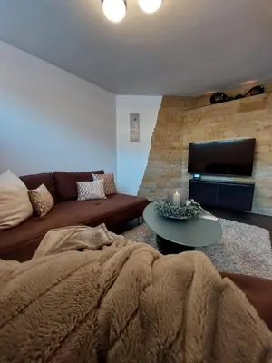 Ein Sitzbereich in der Unterkunft Ferienwohnung Haag