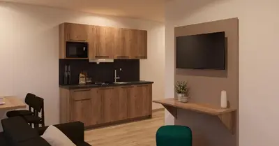 Küche/Küchenzeile in der Unterkunft Apartments by Simmerlwirt