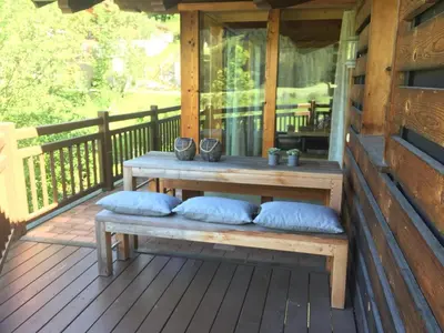Ein Balkon oder eine Terrasse in der Unterkunft Chalet in Königsleiten near Ski Lift