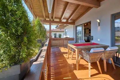 Ein Balkon oder eine Terrasse in der Unterkunft Apartment Wallner