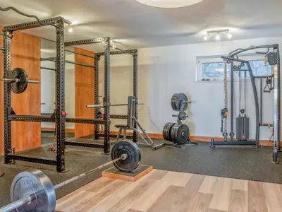 Das Fitnesscenter und/oder die Fitnesseinrichtungen in der Unterkunft Helfensteinblick