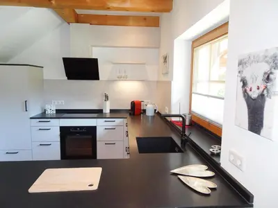 Küche/Küchenzeile in der Unterkunft Ferienappartement Mankei