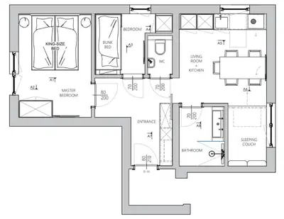 Grundriss der Unterkunft Apartment Comfort