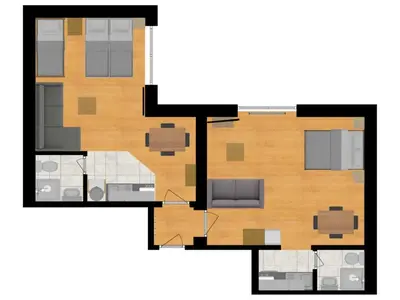 Grundriss der Unterkunft Town House 1 und 2