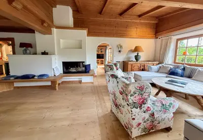 Ein Sitzbereich in der Unterkunft KitzDiamant with Pool, Sauna & Garden Deluxe by Belle-Stay