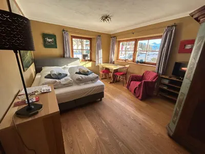 Ein Bett oder Betten in einem Zimmer der Unterkunft Garconniere am Römerweg