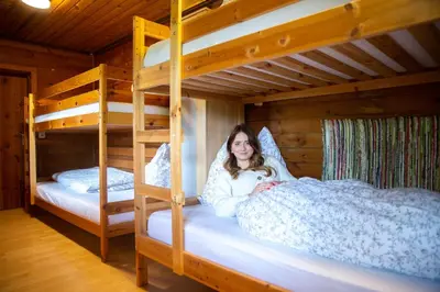 Ein Bett oder Betten in einem Zimmer der Unterkunft Gemütliche Berghütte in Sonniger und Super Lage!