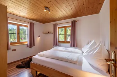 Ein Bett oder Betten in einem Zimmer der Unterkunft Ferienhaus Vordergrub