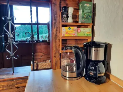 Küche/Küchenzeile in der Unterkunft Wildromantische Berghütte mit Traum-Panorama