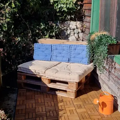 Ein Sitzbereich in der Unterkunft Wildromantische Berghütte mit Traum-Panorama