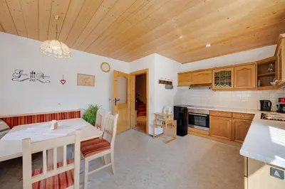 Küche/Küchenzeile in der Unterkunft Ferienhaus Hirschalmblick