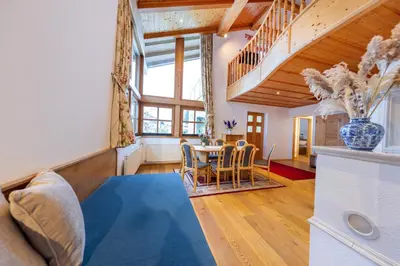 Ein Sitzbereich in der Unterkunft Apartment Frieda