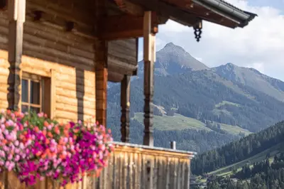 Ein allgemeiner Bergblick oder ein Berglick von der Ferienwohnung aus