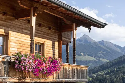 Ein allgemeiner Bergblick oder ein Berglick von der Ferienwohnung aus