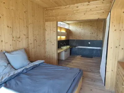 Ein Bett oder Betten in einem Zimmer der Unterkunft Ferienhaus Dauerstein