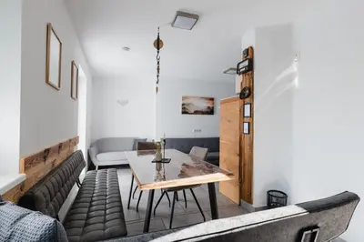 Ein Sitzbereich in der Unterkunft Appartement Peter