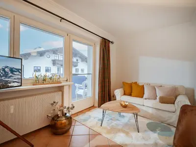 Ein Sitzbereich in der Unterkunft Ferienwohnung Olivia