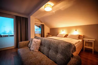 Ein Bett oder Betten in einem Zimmer der Unterkunft Pension Kuntschner