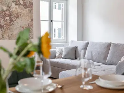 Ein Sitzbereich in der Unterkunft Hopfgarten Alpin Living Top 1 und 2